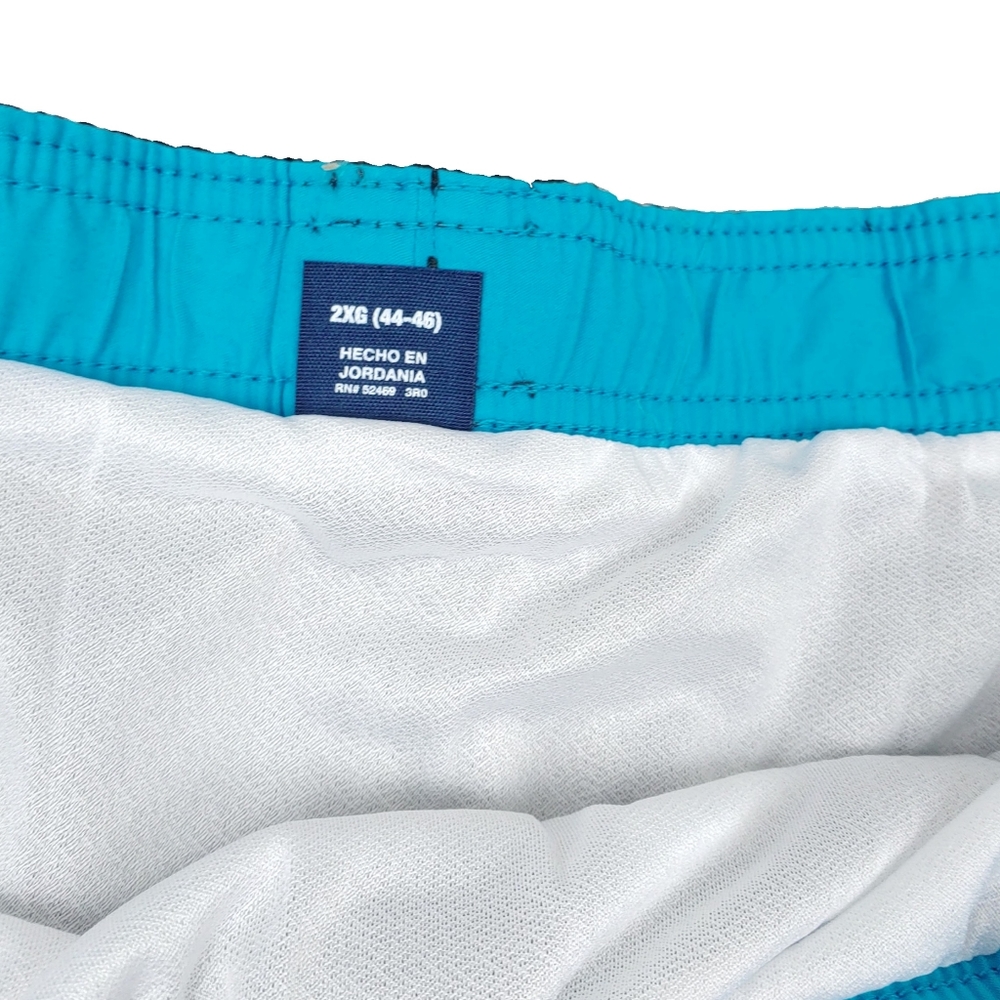 NWT Mens 2XL Turquoise Black Drawstring Swim Swimming Trunks 2X-Large - Picture 5 of 7